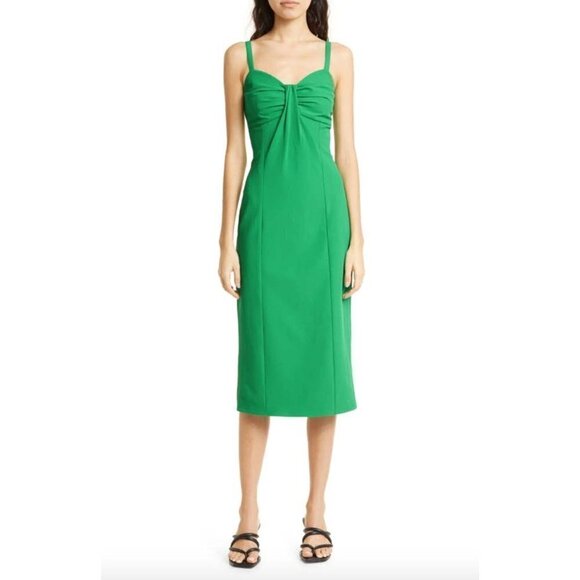 Cinq a Sept Erica Sheath Midi Dress Green Womens Size 4 - Picture 1 of 12